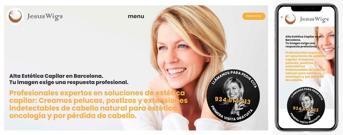 TWM diseno web Pelucas y postizos Jesus Wigs